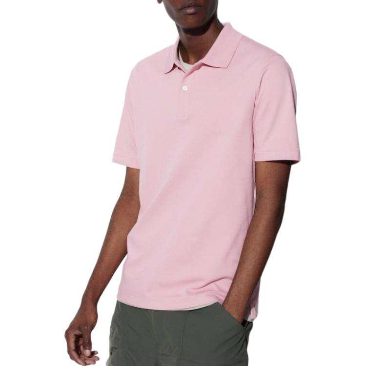 UNIQLO Polo Shirts Unisex Pink Polo Collar Moderate Other