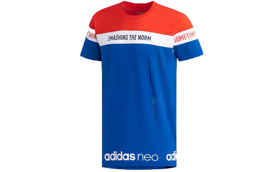 Adidas Neo T Shirt Men's Red Blue Patchwork