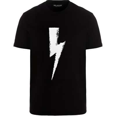 Neil Barrett T Shirts Men's Black Crew Neck Moderate Straight Fit