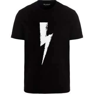 Neil Barrett T Shirts Men's Black Crew Neck Moderate Straight Fit