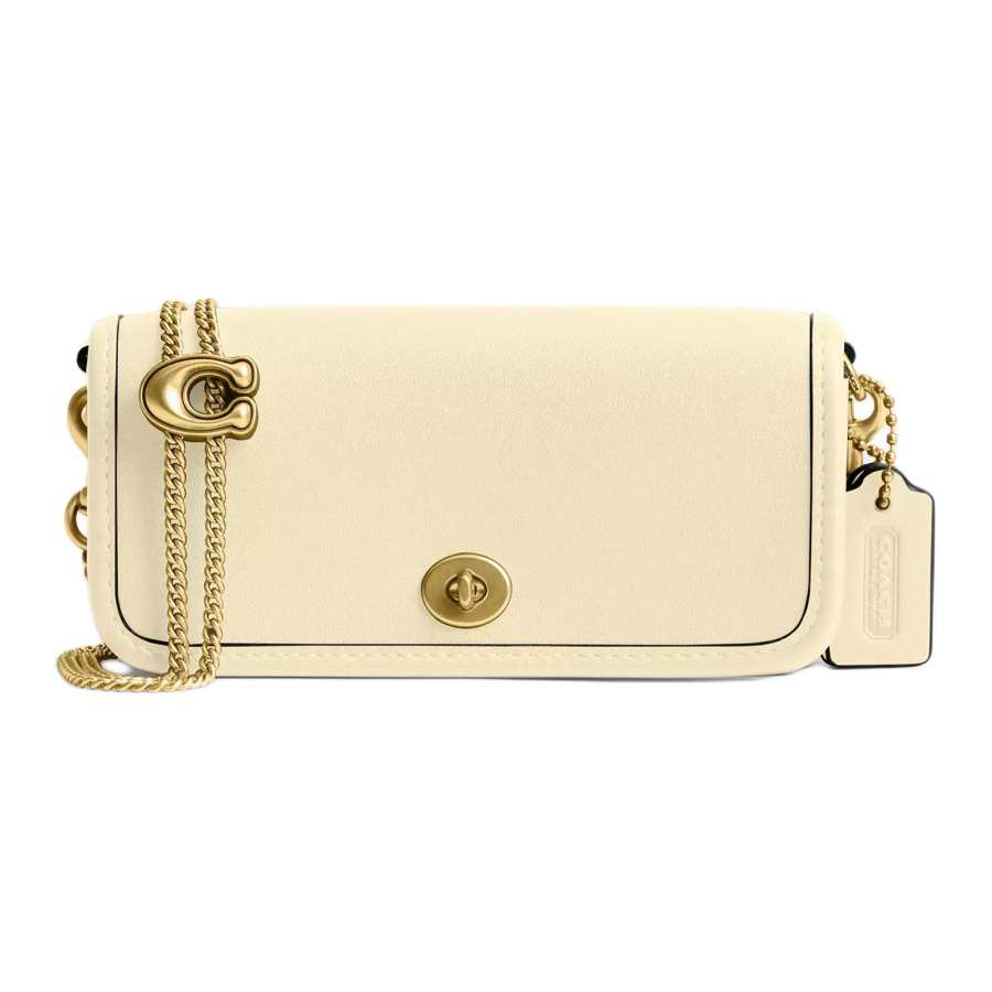 COACH Dinky Leather Crossbody Bag, Shoulder Bag Mini Women's Yellow