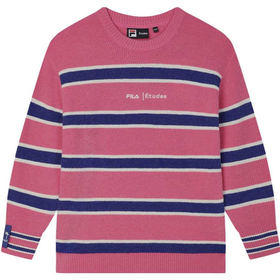 FILA Sweaters Unisex Fresh Pink Crew Neck Moderate A Line