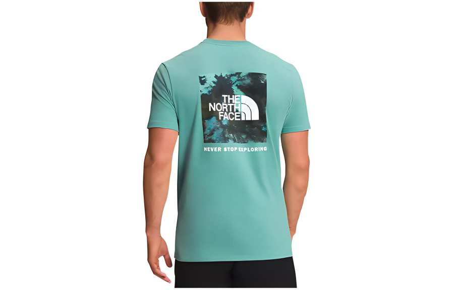 THE NORTH FACE T Shirts Men's Green Crew Neck Moderate Straight Fit