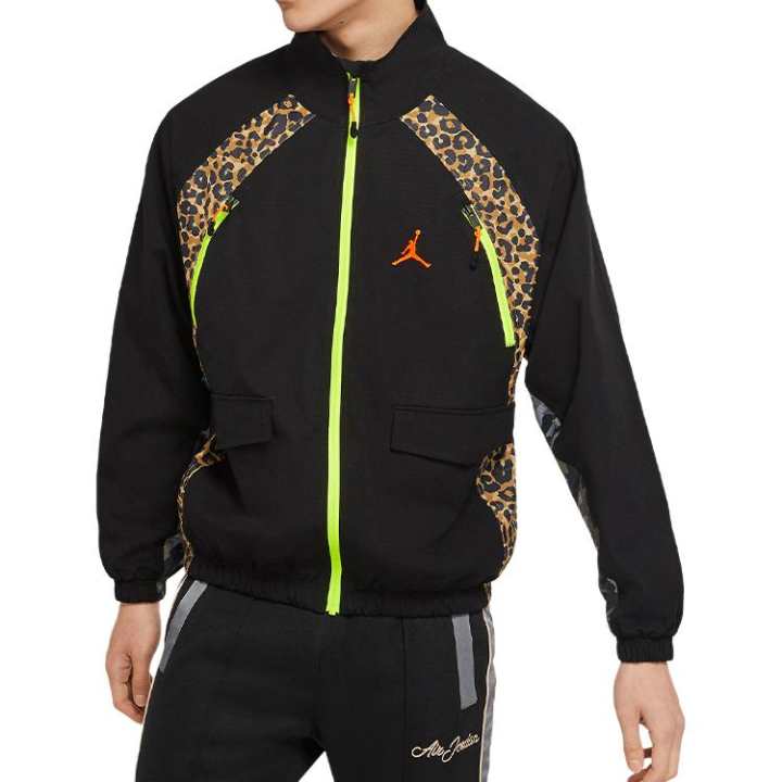 Jordan Jordan ANIMAL INSTINCT Jackets Men's Black Stand Collar Moderate Other