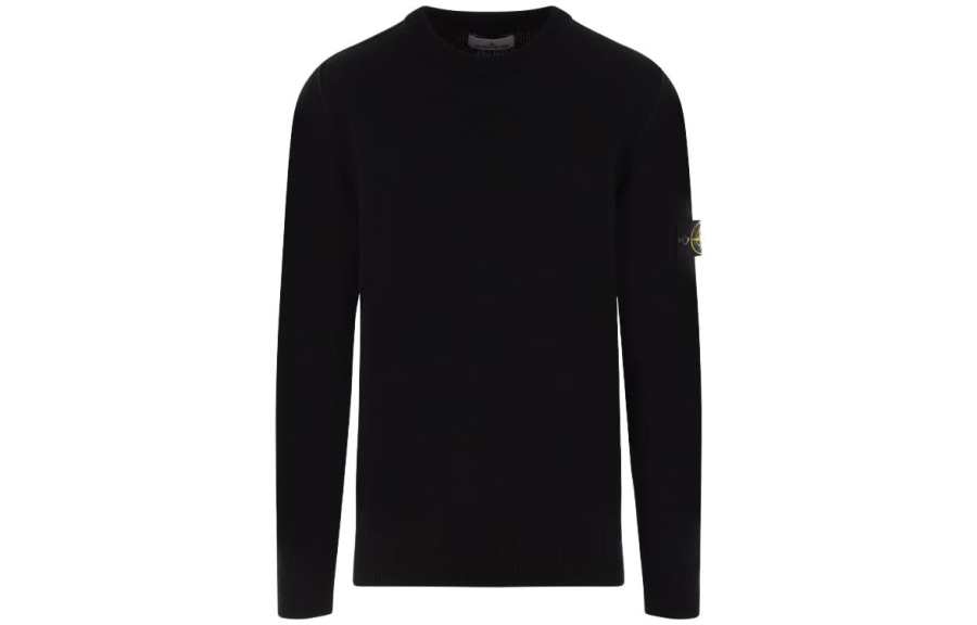 STONE ISLAND Logo Patch Crewneck Knitted Jumper