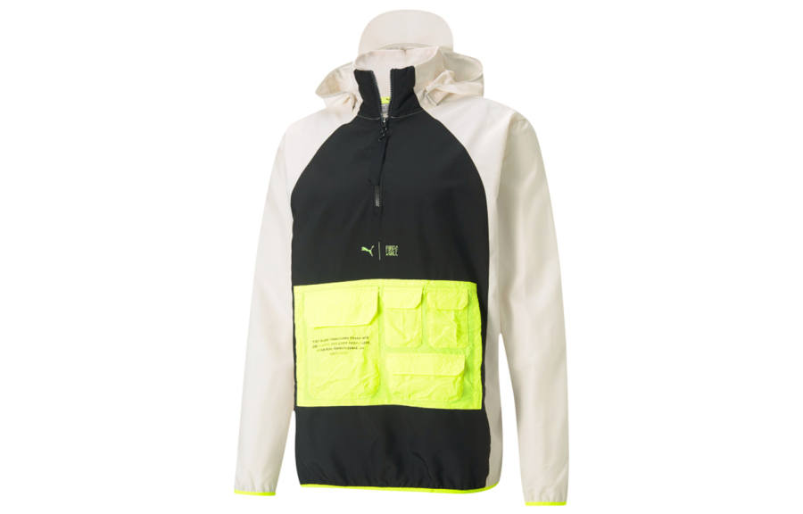 PUMA Train First Mile Jackets Men's Ecru Hooded Moderate Workwear
