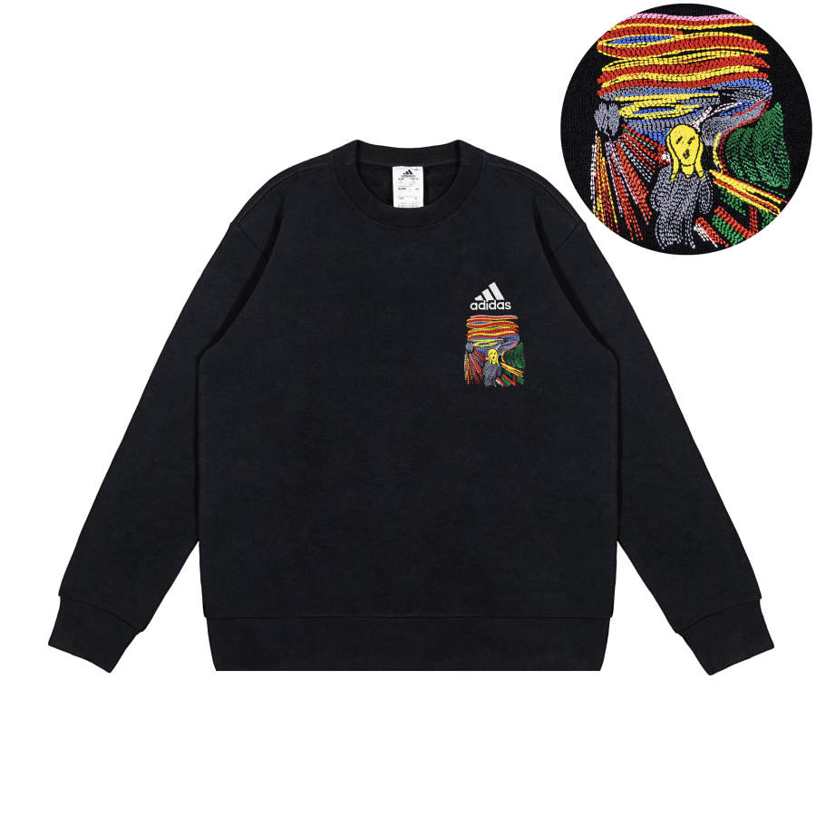 Adidas Adidas Sweatshirts Unisex Black Crew Neck Moderate Regular