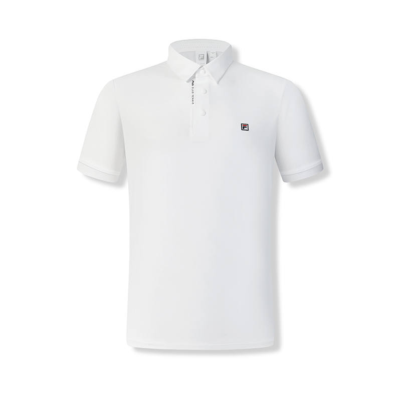 FILA Polo Shirts Men's Jade White Polo Collar Moderate Straight Fit