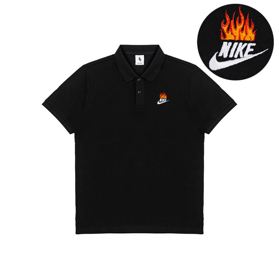 Nike Nike Polo Shirts Unisex Black Polo Collar Moderate Straight Fit
