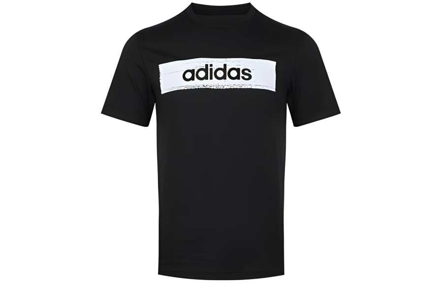 Adidas Adidas T Shirts Men's Black Crew Neck Moderate Straight Fit