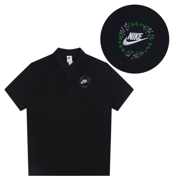 Nike Nike Polo Shirts Unisex Black Polo Collar Moderate Straight Fit