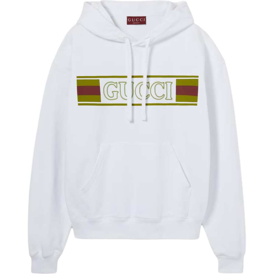 GUCCI Embroidered Cotton Hooded Sweatshirt