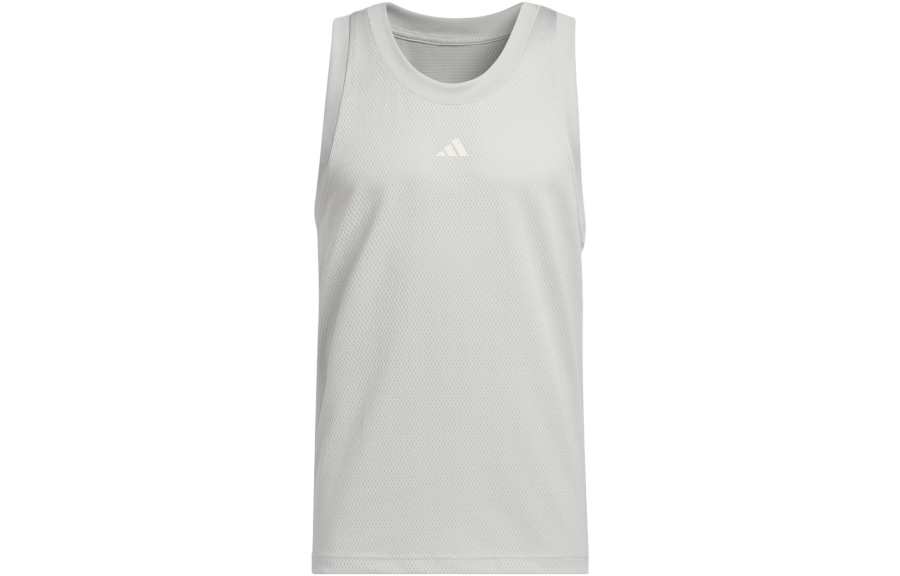 Adidas Adidas Tank Tops Men's Gray Crew Neck Moderate Straight Fit
