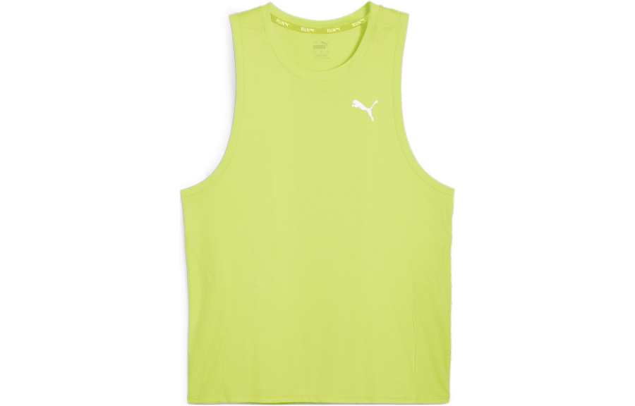 PUMA Tank Tops Men's Green Crew Neck Moderate Straight Fit
