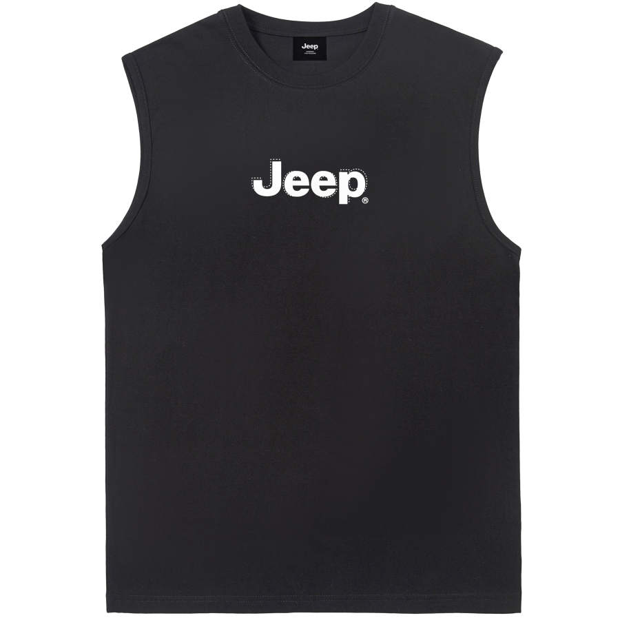 Jeep Tank Tops Unisex Crew Neck Moderate Straight Fit