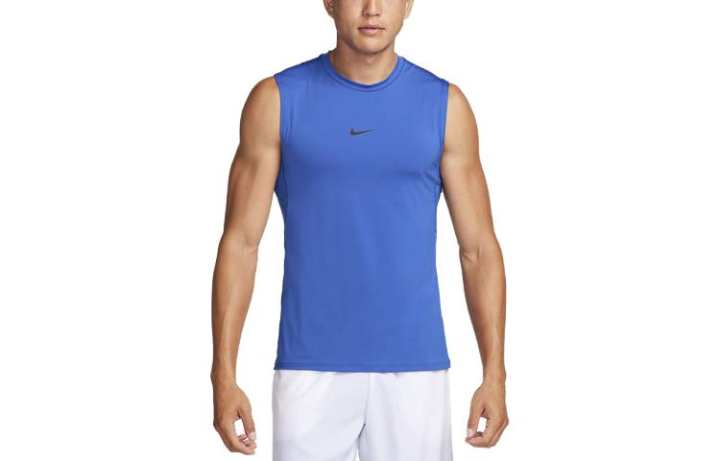 Nike Nike Tank Tops Men's Blue Crew Neck Moderate Straight Fit