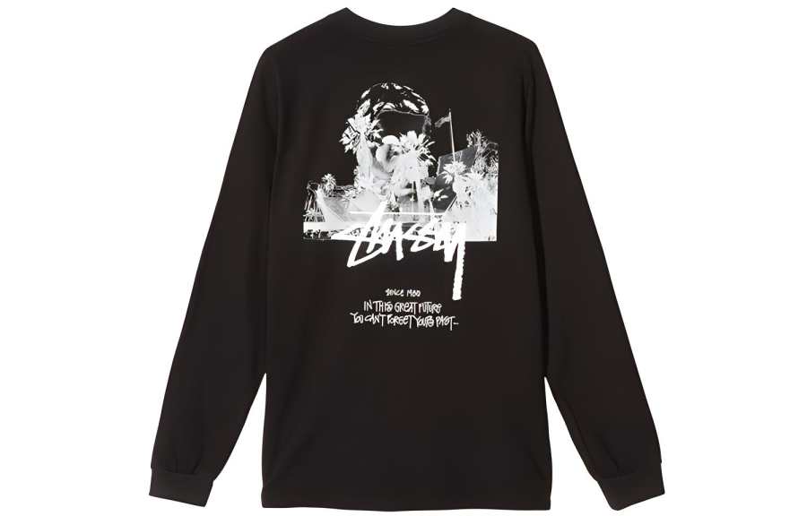 Stussy T Shirts Unisex Black Crew Neck Moderate