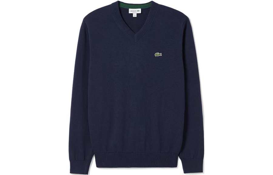 LACOSTE Lacoste V-neck appliqué sweater