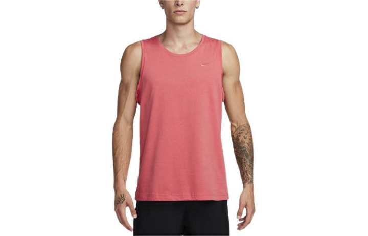 Nike Nike Tank Tops Men's Peach Crew Neck Moderate Straight Fit