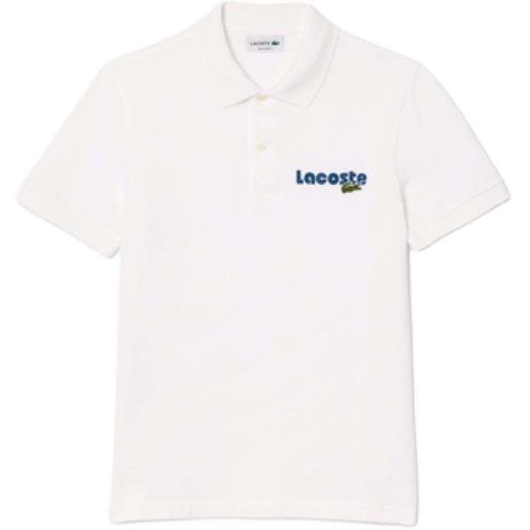 LACOSTE Polo Shirts Men's White Polo Collar Moderate Other