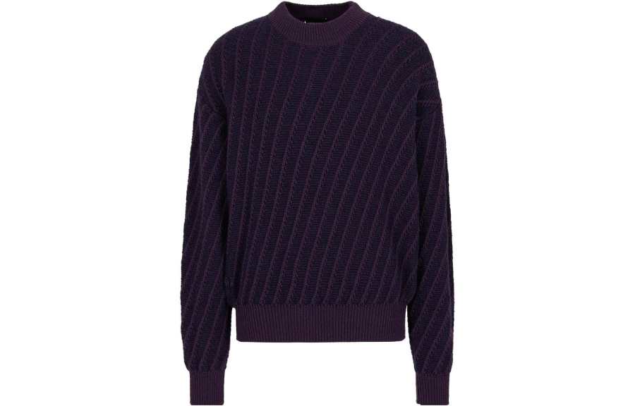 EMPORIO ARMANI Sweaters Men's Purple Crew Neck Moderate Other