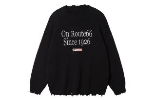 66/ROUTE 66 Sweaters Unisex Crew Neck Moderate Irregular
