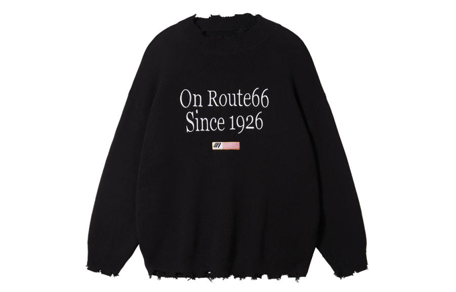 66/ROUTE 66 Sweaters Unisex Crew Neck Moderate Irregular