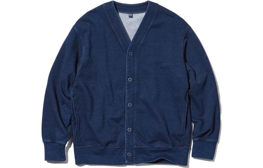 UNIQLO Knitwear Men's Blue V Neck Moderate Other
