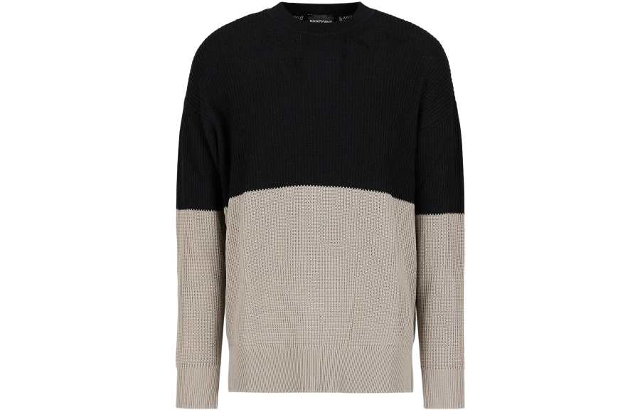 EMPORIO ARMANI Sweaters Men's Black Beige Crew Neck Moderate Other