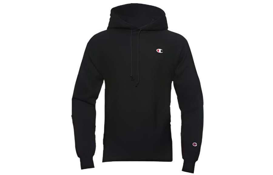 Champion Fleece Lined Double Logo With Hood Sweatshirt US Version Unisex Black