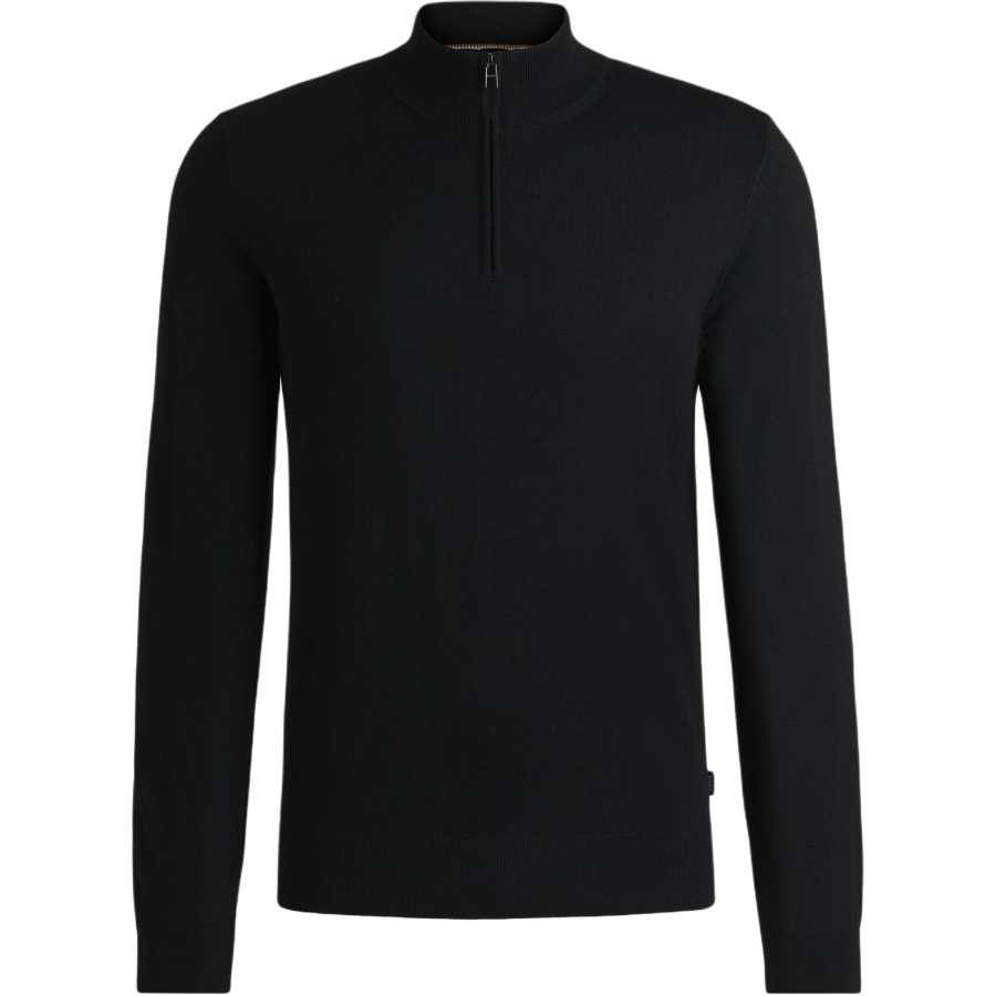 HUGO BOSS Sweaters Men's Black Stand Collar Moderate Other