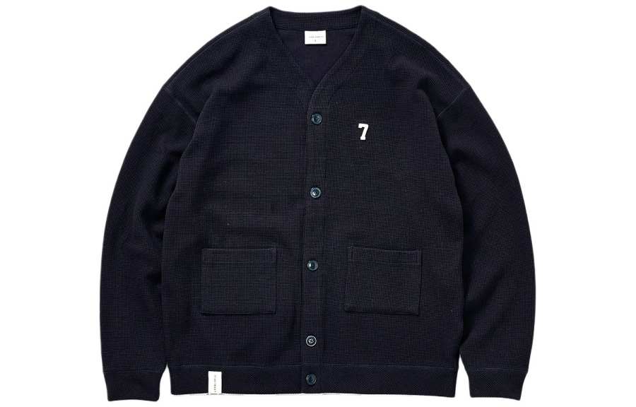 714STREET Knitwear Unisex V Neck Moderate Cardigan