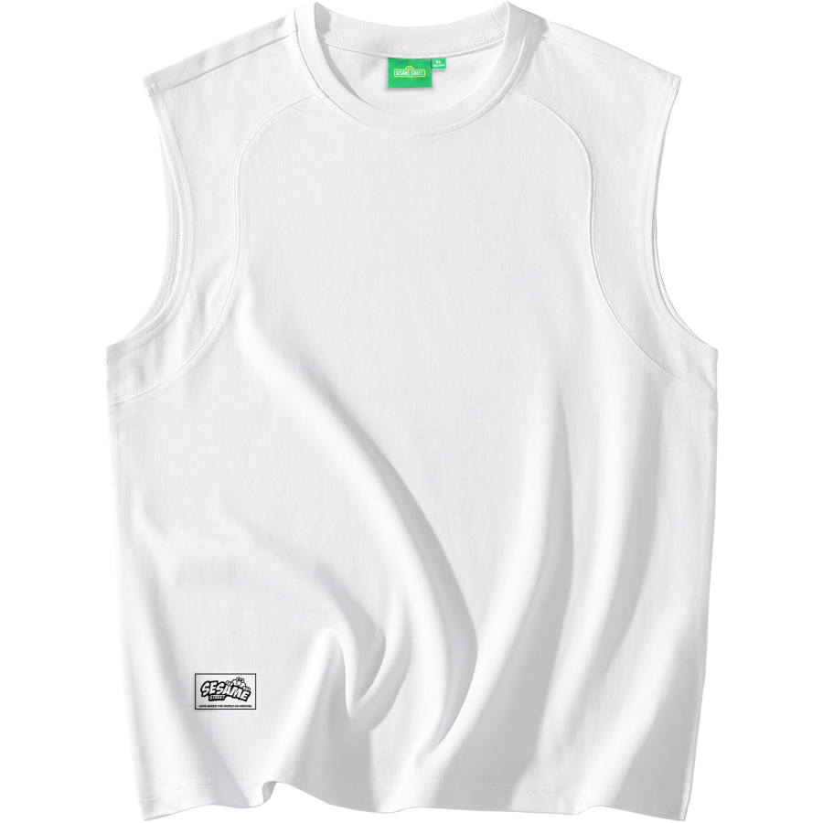 SESAME STREET Tank Tops Unisex Crew Neck Thin Straight Fit