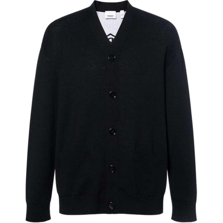 Burberry 【Previous Season】logo-intarsia V-neck cardigan