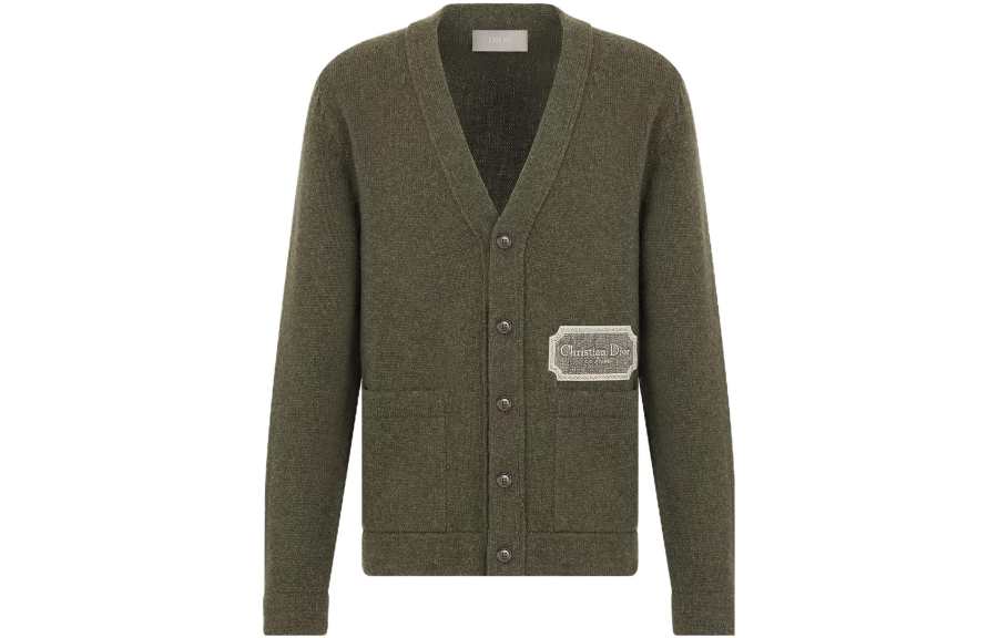 DIOR DIOR Homme Logo Patch V-Neck Cardigan