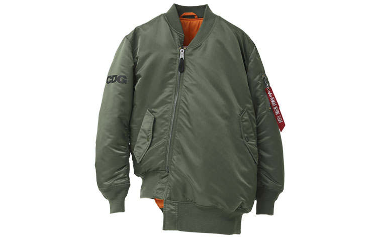 CDG CDG Jackets Unisex Green V Neck Thickened Reversible