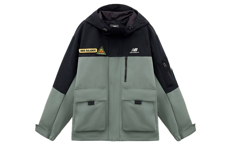 New Balance New Balance Jackets Unisex Black Green Multicolor Hooded Moderate Workwear