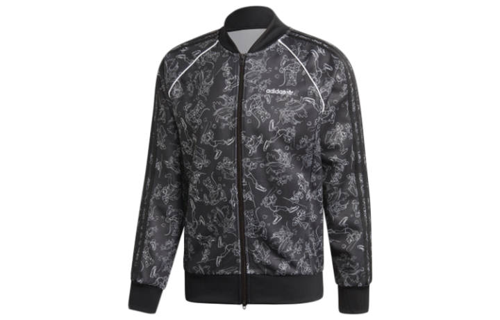 Adidas Adidas Clothing Jackets Men's Black Baseball Collar Moderate Pilot