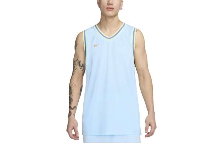 Nike Nike Tank Tops Men's Blue V Neck Moderate Straight Fit