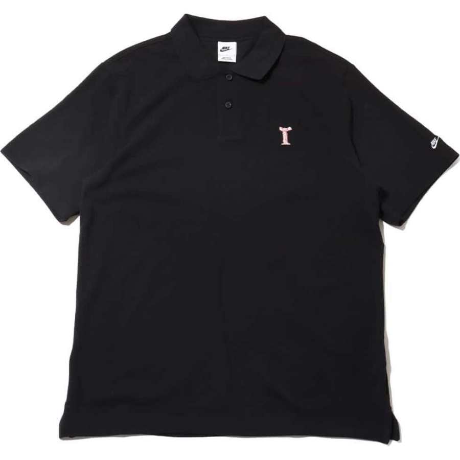 Nike Nike Polo Shirts Men's Black Polo Collar Moderate Straight Fit