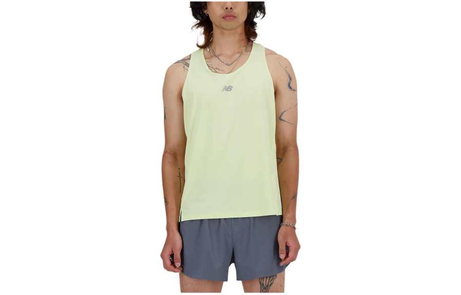 New Balance New Balance Athletics Racing Singlet Running Tank Top Men's Yellow