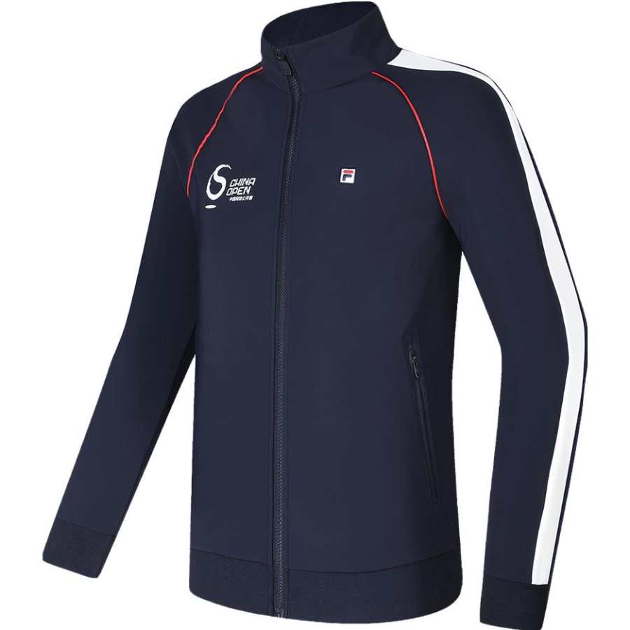 FILA Knitwear Men's Royal Blue Stand Collar Moderate Other