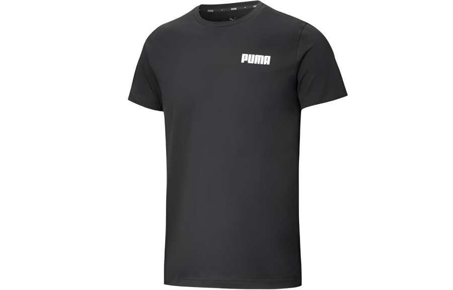 PUMA T Shirts Men's Black Crew Neck Moderate Straight Fit