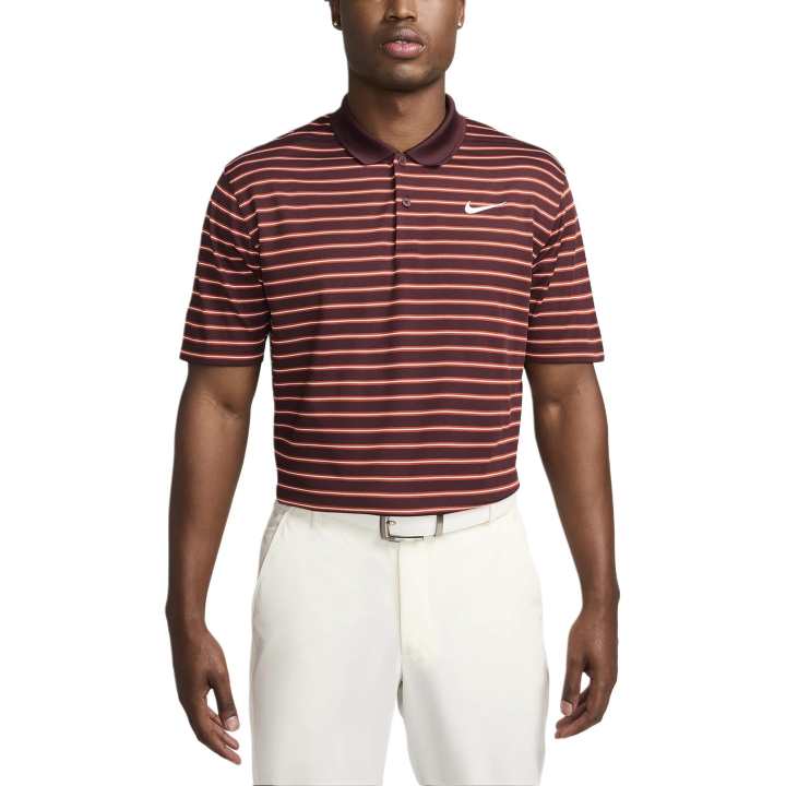 Nike Nike Dri Fit Dri FIT Victory Striped Golf Polo Shirt Men's Brown Red