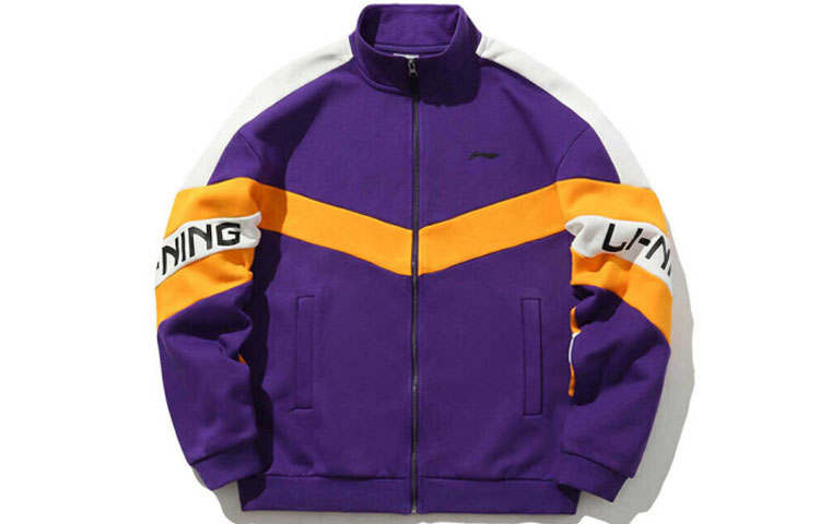 Li-Ning Li Ning Casual Stand Collar Sports Fleece Lined Jacket Unisex Iron Blue Purple A