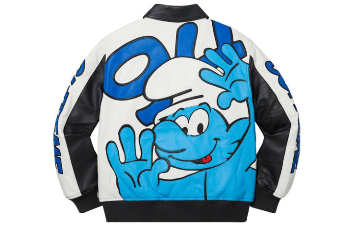 Supreme Supreme Smurfs Leather Varsity Jacket