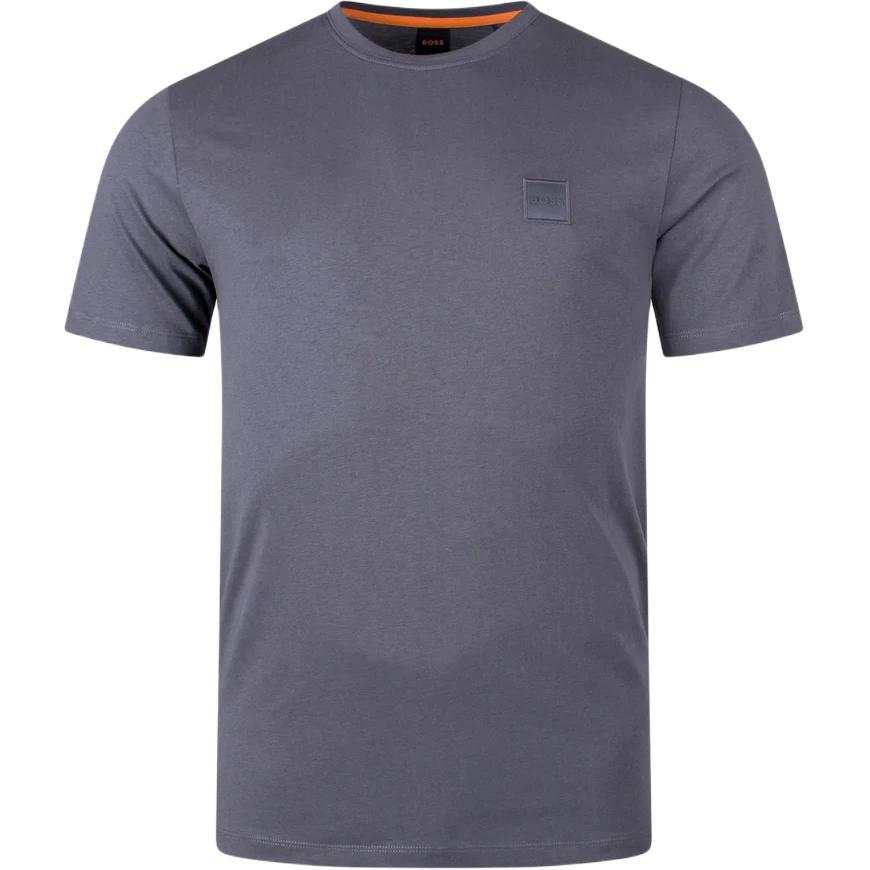 HUGO BOSS T Shirts Men's Gray Crew Neck Moderate Straight Fit