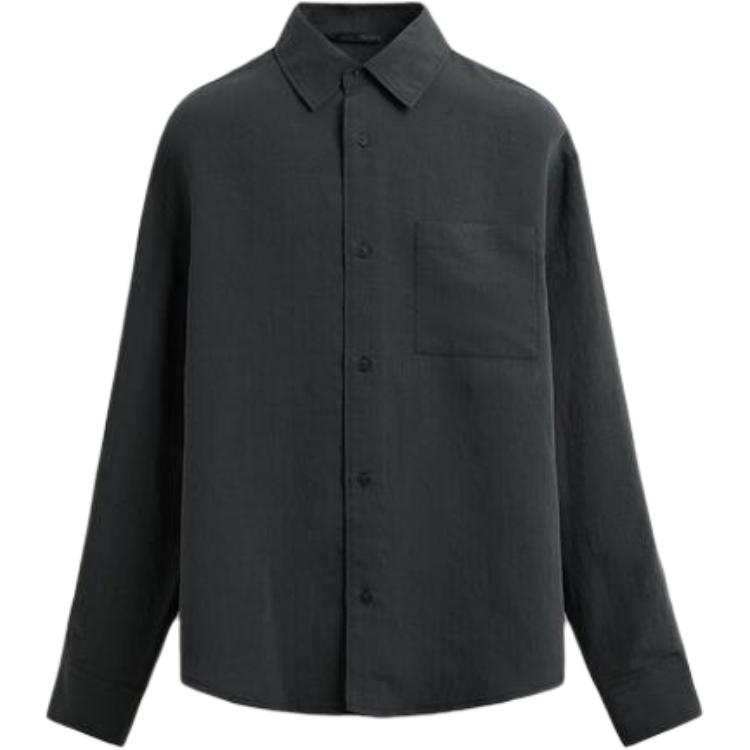 ZARA Shirts Men's Black Lapel Moderate