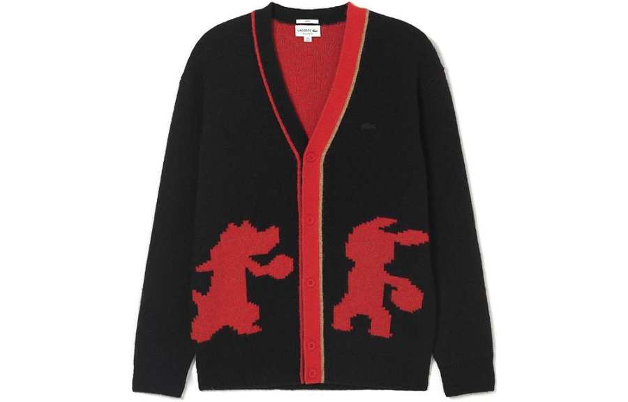 LACOSTE SS23 Knitwear Unisex Black Red