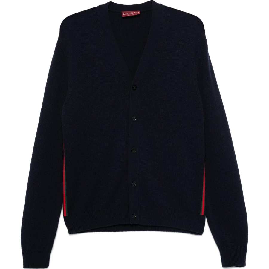 GUCCI Gucci Web-stripe trim cardigan